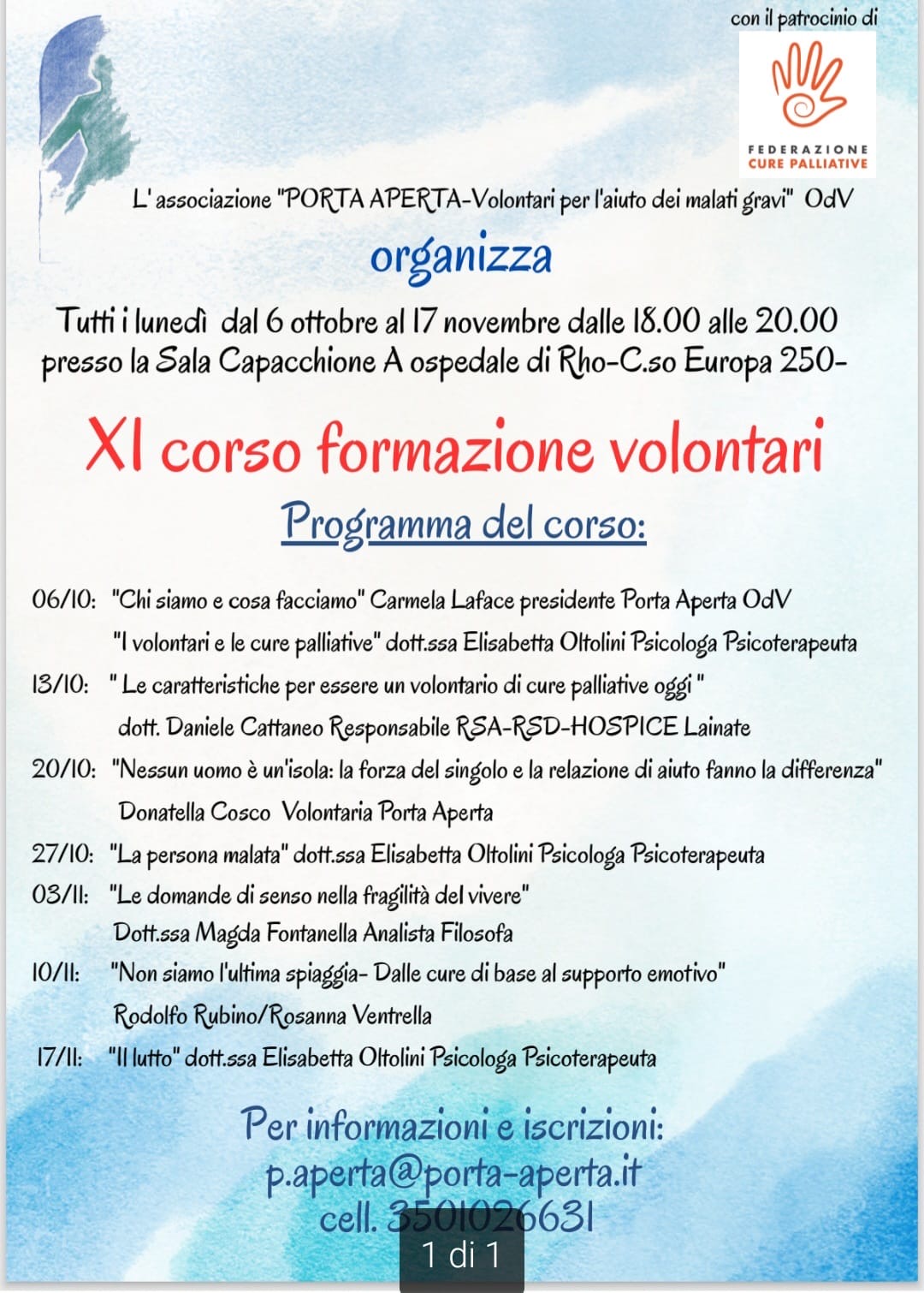 XI Corso Formazione Volontari